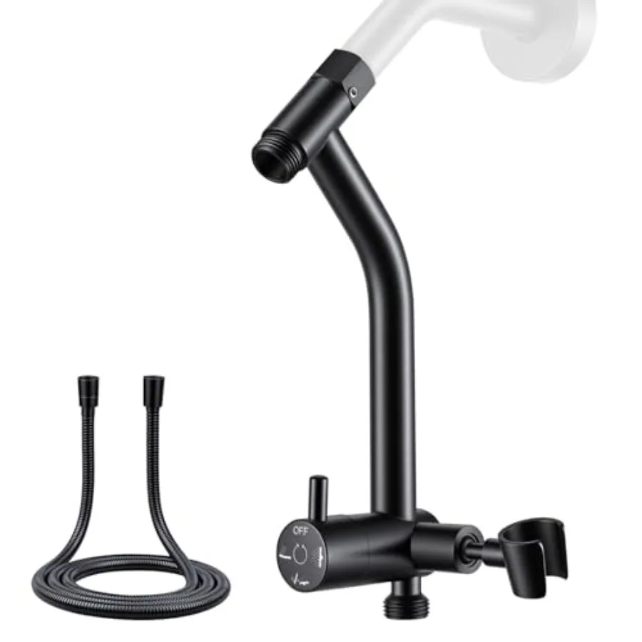 All Metal Shower Diverter for Bathroom Use, Stainless Steel, Matte Black, Extra Long 71 Hose with Low Handheld Holder and 3-Way
All Metal Shower Diverter for Bathroom Use, Stainless Steel, Matte Black, Extra Long 71 Hose with Low Handheld Holder and 3-Way
