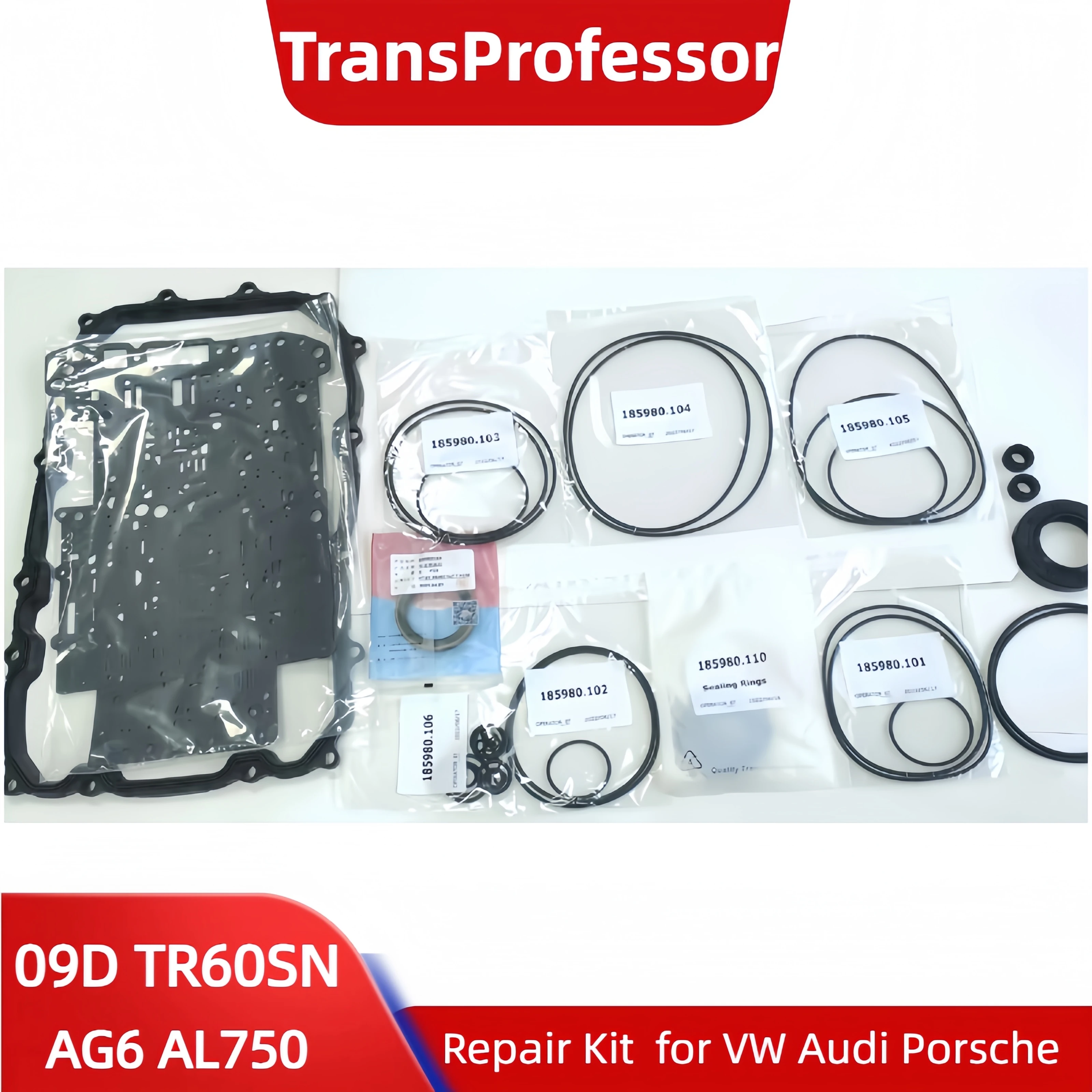 TransProfessor 09D TR-60SN TR60SN AG6 AL750 Transmission Repair Overhaul Kit for VW Audi Porsche, Gasket Oil Seals OHK
TransProfessor 09D TR-60SN TR60SN AG6 AL750 Transmission Repair Overhaul Kit for VW Audi Porsche, Gasket Oil Seals OHK