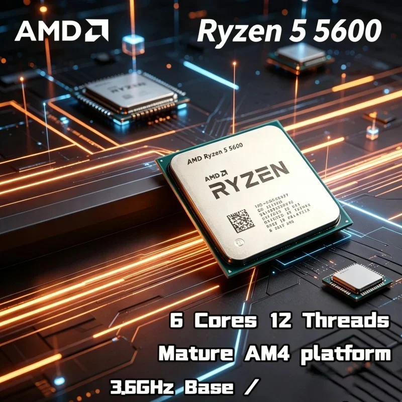 AMD Ryzen 5 5600 R5 5600 for PC Upgrade 6 Cores 12 Threads 3.5GHz AM4 65W Desktop Processor Without Box
AMD Ryzen 5 5600 R5 5600 for PC Upgrade 6 Cores 12 Threads 3.5GHz AM4 65W Desktop Processor Without Box