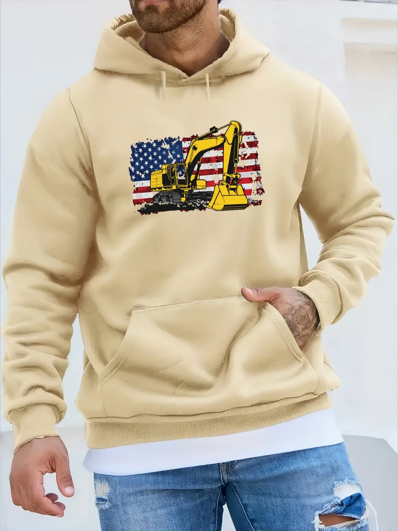 Men's Long Sleeve Excavator Pattern Hoodie, Casual and Fashionable with Kangaroo Pocket Sweatshirt for Autumn and Winter
Men's Long Sleeve Excavator Pattern Hoodie, Casual and Fashionable with Kangaroo Pocket Sweatshirt for Autumn and Winter