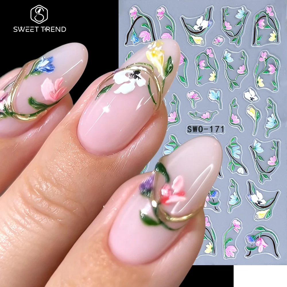 SWEET TREND-5D Embossed Vine Flower Nail Art Stickers French Lavender Nail Art Decoration Stickers Summer Manicures Supplies
SWEET TREND-5D Embossed Vine Flower Nail Art Stickers French Lavender Nail Art Decoration Stickers Summer Manicures Supplies