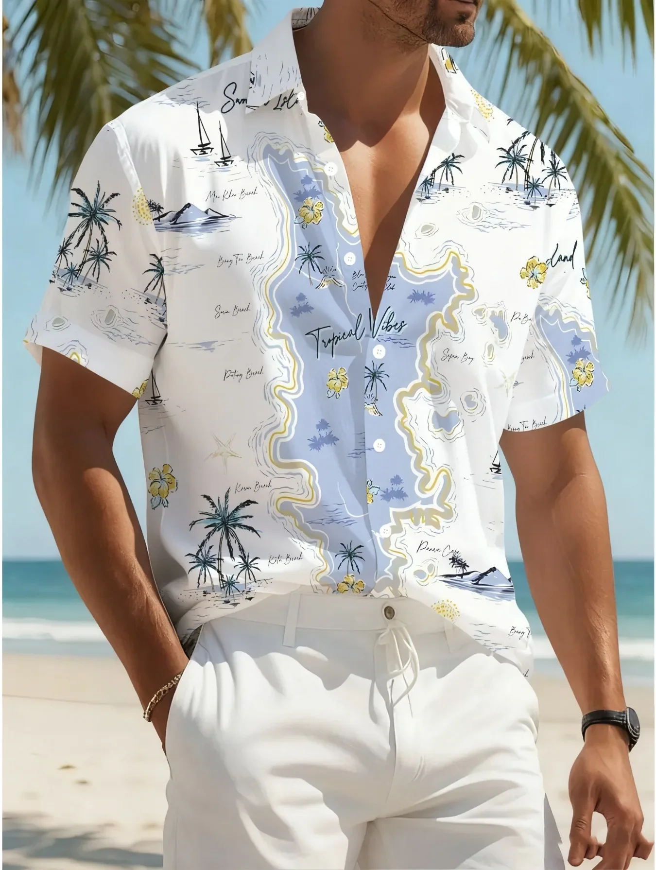 High Street Urban Style Hawaiian Shirt For Men Summer Tropical Print Man Short Sleeve Casual Fashion Party Wear Tops
High Street Urban Style Hawaiian Shirt For Men Summer Tropical Print Man Short Sleeve Casual Fashion Party Wear Tops