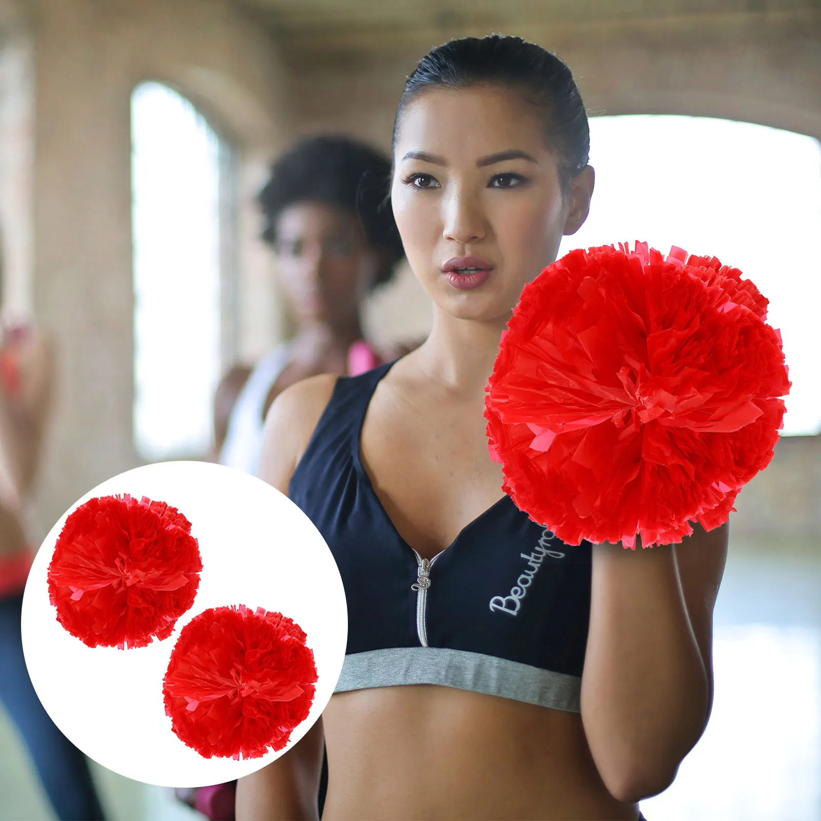 2Pcs Red Cheerleading Balls Lightweight Durable Plastic Ring Pom Poms Smooth Washable Cheer Poms Sports
2Pcs Red Cheerleading Balls Lightweight Durable Plastic Ring Pom Poms Smooth Washable Cheer Poms Sports
