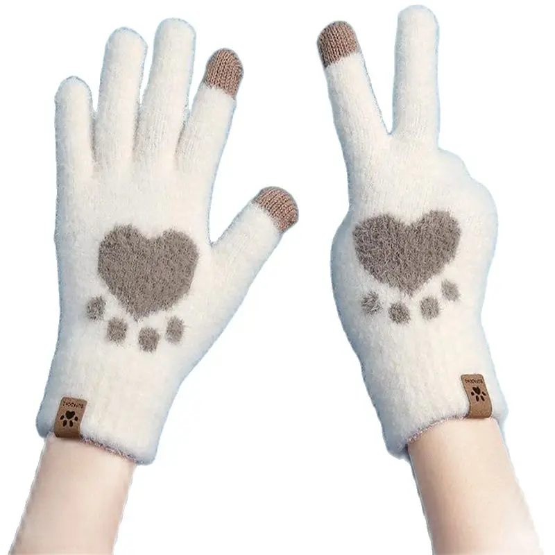 Fashion Cat Paw Printing Gloves Mobile Phone Touchscreen Knitted Winter Thick & Warm Adult Soft Fluffy Men's Women
Fashion Cat Paw Printing Gloves Mobile Phone Touchscreen Knitted Winter Thick & Warm Adult Soft Fluffy Men's Women
