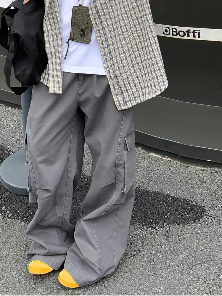 Повседневные рабочие брюки в американском стиле ретро, свободные прямые брюки с широкими штанинами, Multi ket ex, Four Seasons Match All over the Place
Повседневные рабочие брюки в американском стиле ретро, свободные прямые брюки с широкими штанинами, Multi ket ex, Four Seasons Match All over the Place