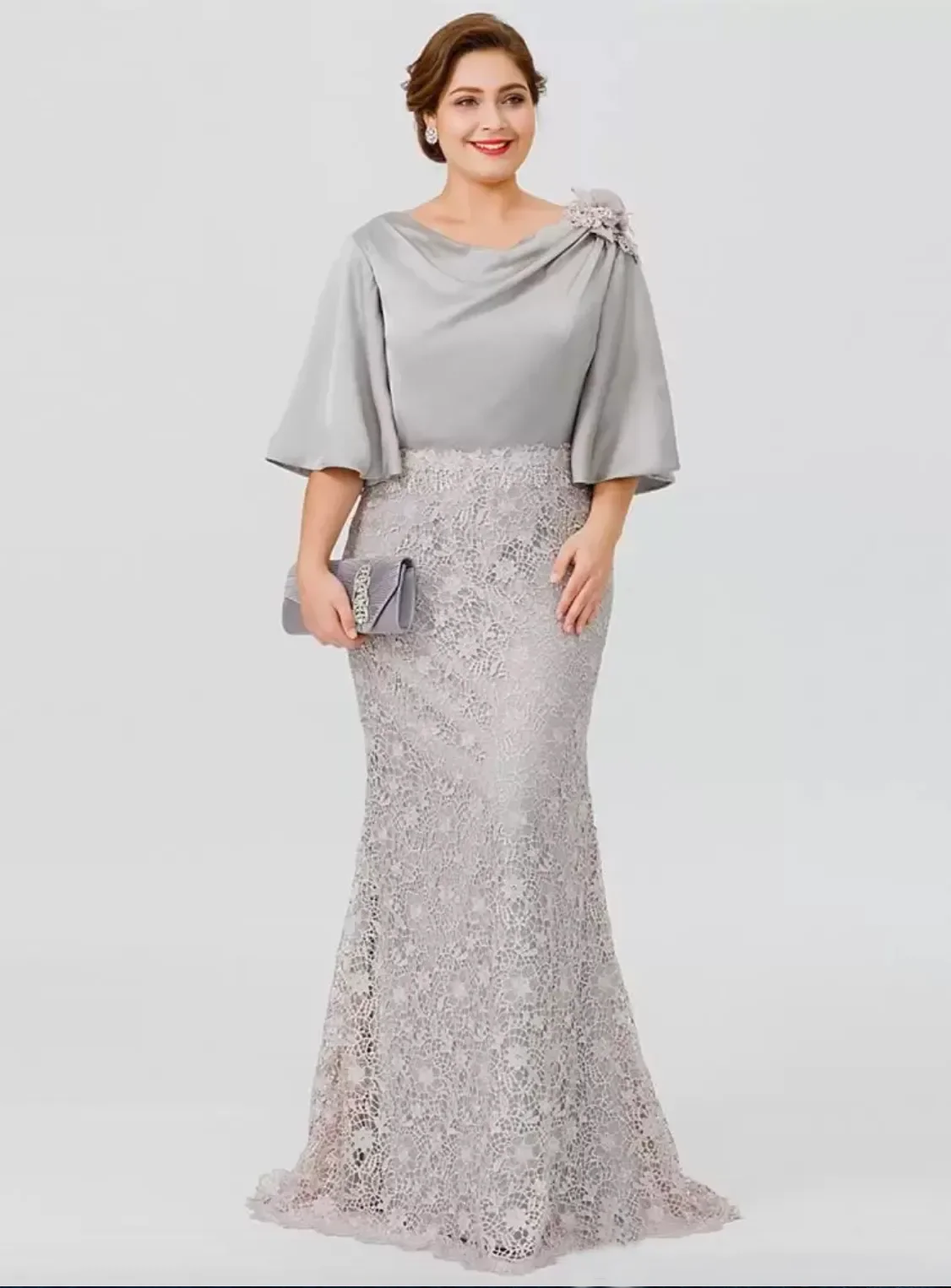 Plus Size Mother of the Bride Dresses Half Sleeves Zipper Back Wedding Guest Dress Mermaid Lace Evening Dress Customized
Plus Size Mother of the Bride Dresses Half Sleeves Zipper Back Wedding Guest Dress Mermaid Lace Evening Dress Customized