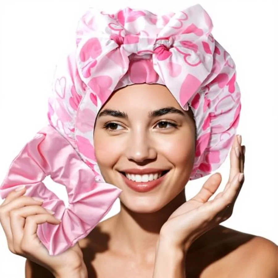 Extra Large Shower Cap for Long Thick Hair Waterproof Double Layer Bath Cap with Satin Lining, Secure Elastic Fit for Braids, C
Extra Large Shower Cap for Long Thick Hair Waterproof Double Layer Bath Cap with Satin Lining, Secure Elastic Fit for Braids, C