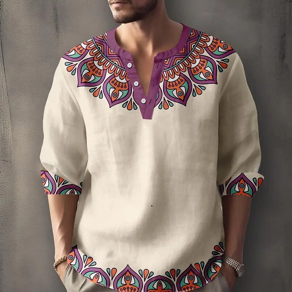 Retro Spring And Autumn New Men's Fashion T-shirt Casual Long Sleeve V-neck Polo Shirt
Retro Spring And Autumn New Men's Fashion T-shirt Casual Long Sleeve V-neck Polo Shirt