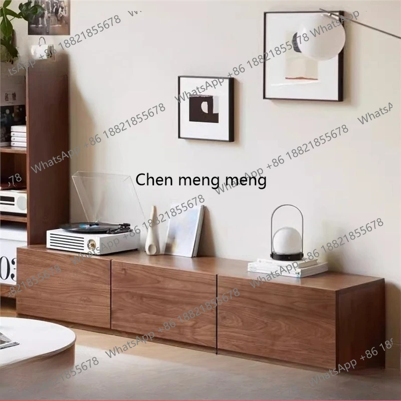 Simple black walnut color TV cabinet solid wood splicing locker living room floor coffee table storage storage
Simple black walnut color TV cabinet solid wood splicing locker living room floor coffee table storage storage