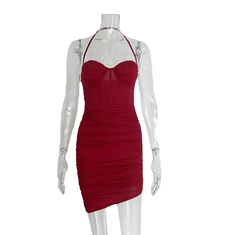 Sexy Sweetheart Halter Open Back Fishbone Mini Party Dress 
Sexy Sweetheart Halter Open Back Fishbone Mini Party Dress