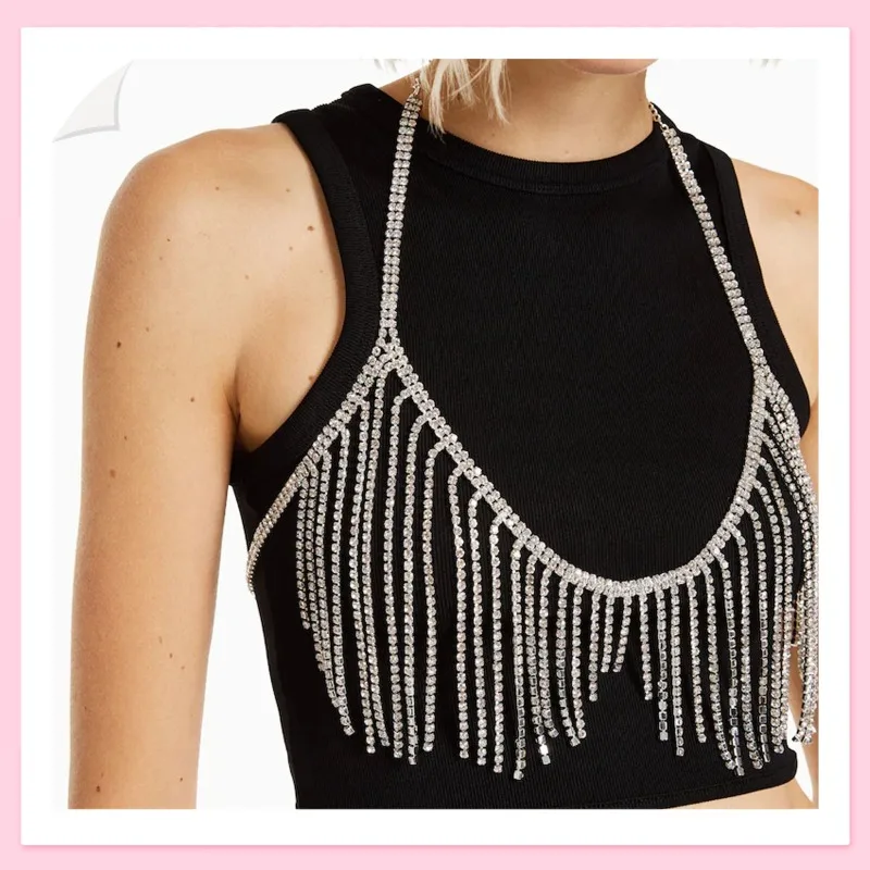 Fashion New Rhinestone Fringed Bra Personalized Sexy Bikini Body Chain Women
Fashion New Rhinestone Fringed Bra Personalized Sexy Bikini Body Chain Women