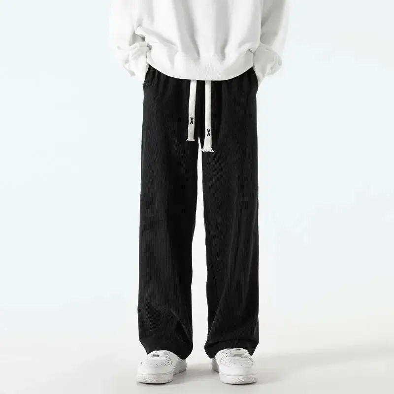 Corduroy Male Sports Pants Straight Plain Wide Leg Trousers Black Autumn and Winter Harajuku Retro Loose Sport Men's Sweatpants
Corduroy Male Sports Pants Straight Plain Wide Leg Trousers Black Autumn and Winter Harajuku Retro Loose Sport Men's Sweatpants