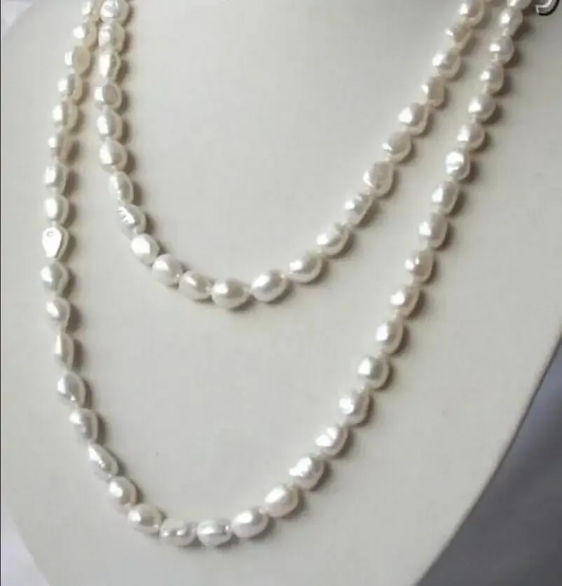 Ожерелье из белого пресноводного культивированного жемчуга в стиле барокко диаметром 50 дюймов, 8–10 мм.
Ожерелье из белого пресноводного культивированного жемчуга в стиле барокко диаметром 50 дюймов, 8–10 мм.