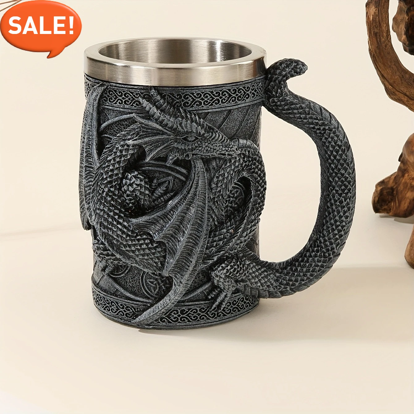 3D Dragon Resin Mug - Black & Gold Stainless Steel Cup, Multi-Purpose Drinkware for Coffee/Beer, Holiday Gift
3D Dragon Resin Mug - Black & Gold Stainless Steel Cup, Multi-Purpose Drinkware for Coffee/Beer, Holiday Gift