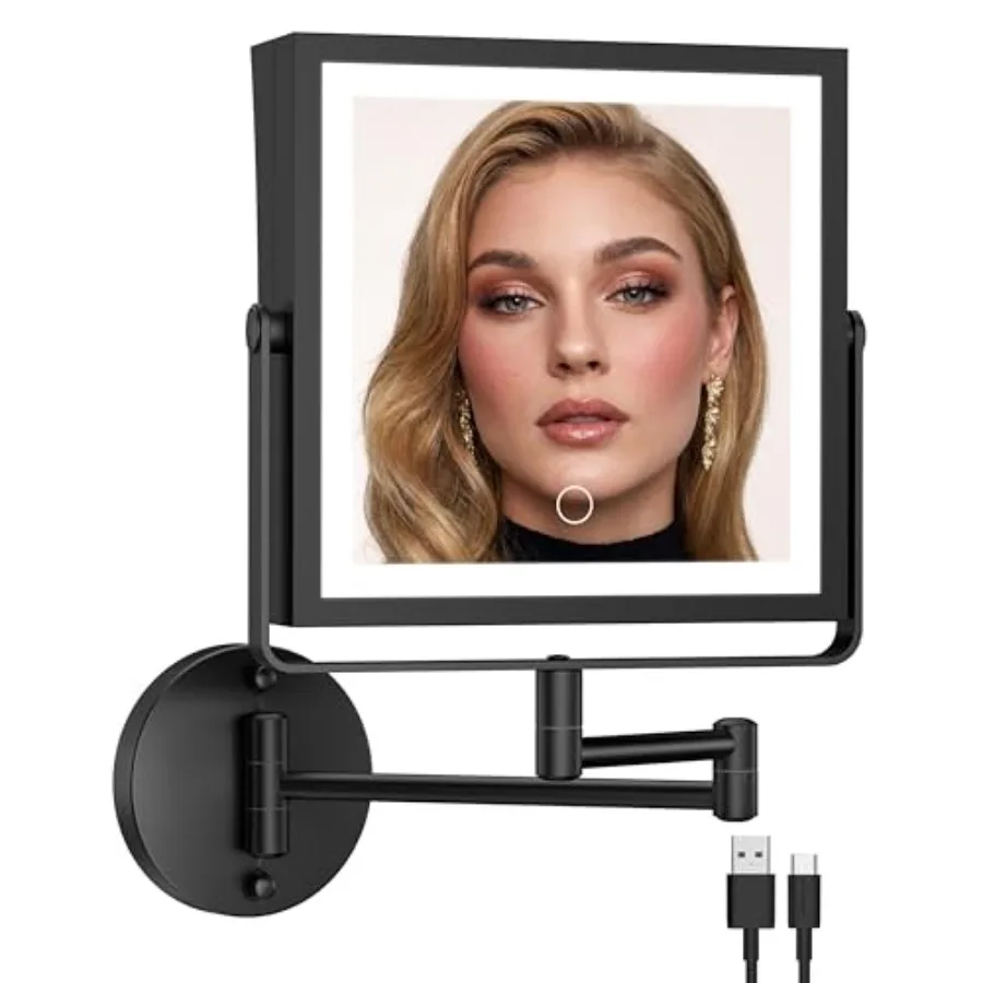 Rechargeable Wall Mounted Makeup Mirror with Lights, 4000mAh Double Sided 1X/10X Magnifying Vanity Mirror with 3 Color Lights,
Rechargeable Wall Mounted Makeup Mirror with Lights, 4000mAh Double Sided 1X/10X Magnifying Vanity Mirror with 3 Color Lights,