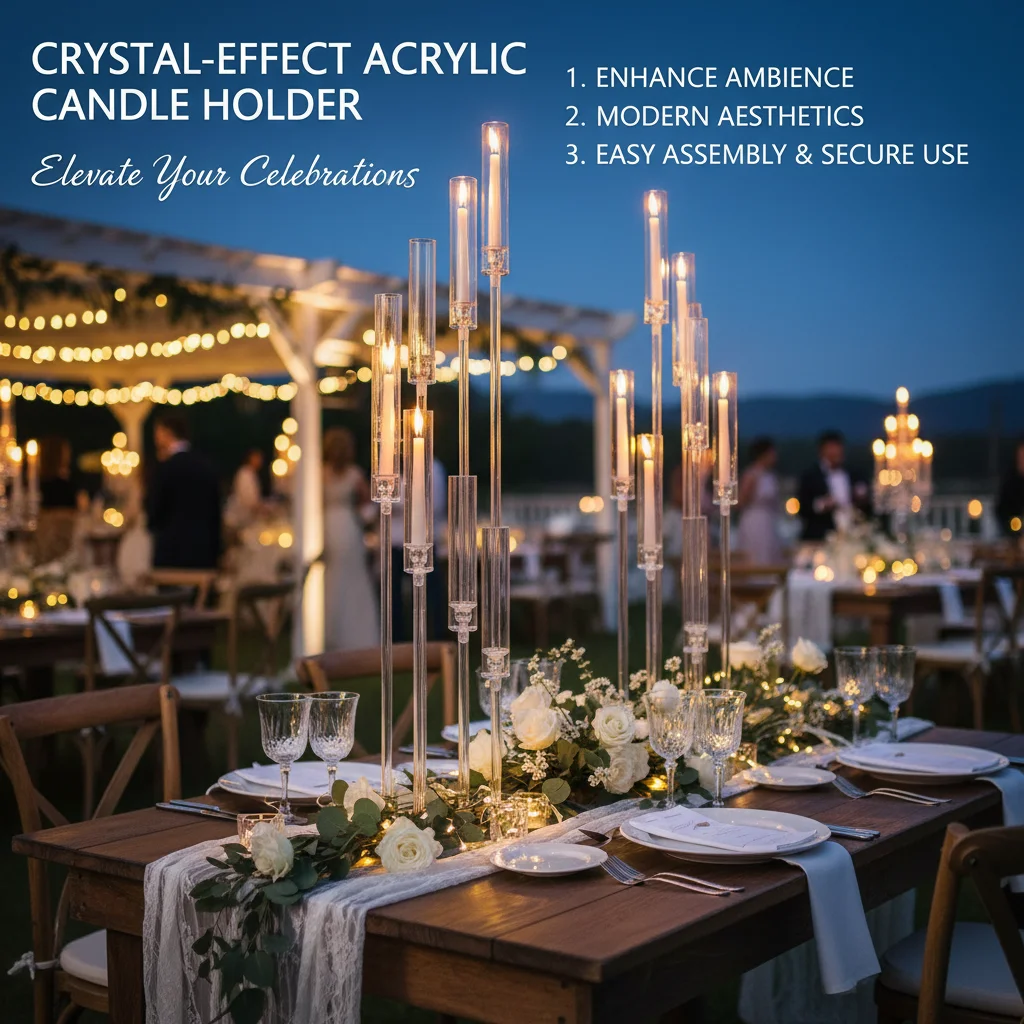 Premium Acrylic Material 2Pcs Candle Holders 8 Arms Round Base Stable Design Clear Candlestick Holders with English Diagram for Weddings Parties Ceremonies
Premium Acrylic Material 2Pcs Candle Holders 8 Arms Round Base Stable Design Clear Candlestick Holders with English Diagram for Weddings Parties Ceremonies