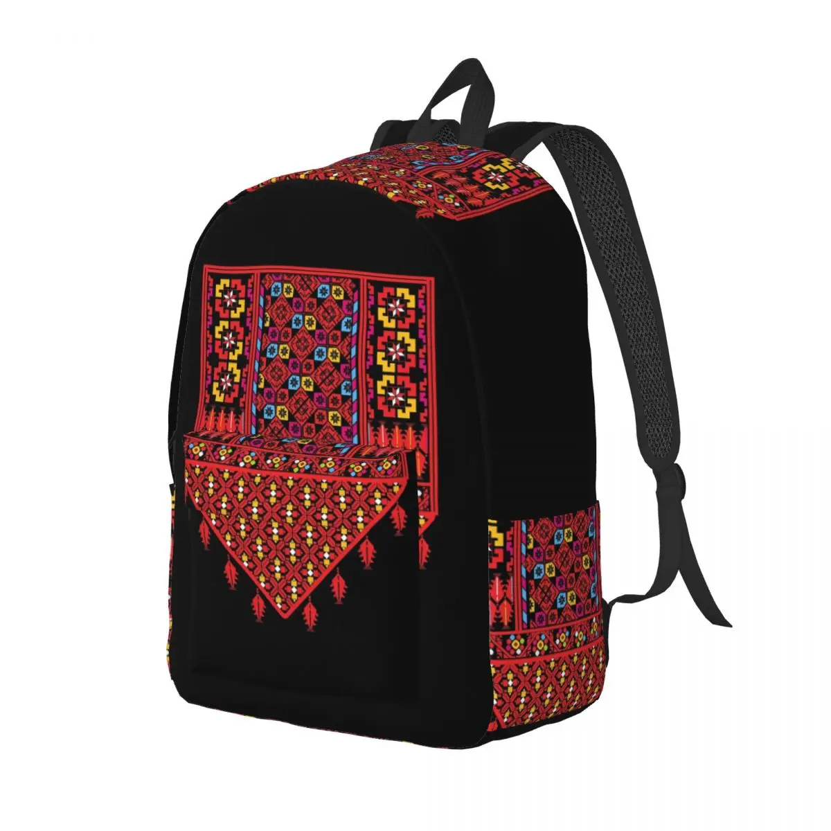 Tatreez Vibrant Geometric And Pine Tree Pattern Backpack Daypack Large Capacity BookBag School Bag Shoulder Bags for Boys Girls
Tatreez Vibrant Geometric And Pine Tree Pattern Backpack Daypack Large Capacity BookBag School Bag Shoulder Bags for Boys Girls