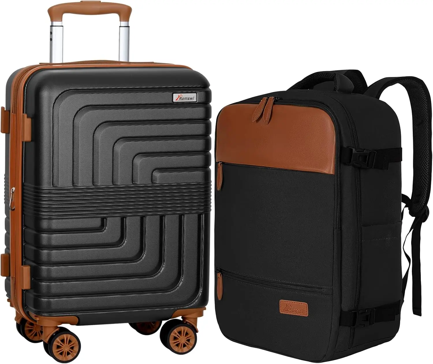 Romswi 21In Carry Sets, Expandable Carry On Luggage Set with Backpack, PC+ABS Hardside Carry-On Suitcase Set with YKK Zipper &
Romswi 21In Carry Sets, Expandable Carry On Luggage Set with Backpack, PC+ABS Hardside Carry-On Suitcase Set with YKK Zipper &
