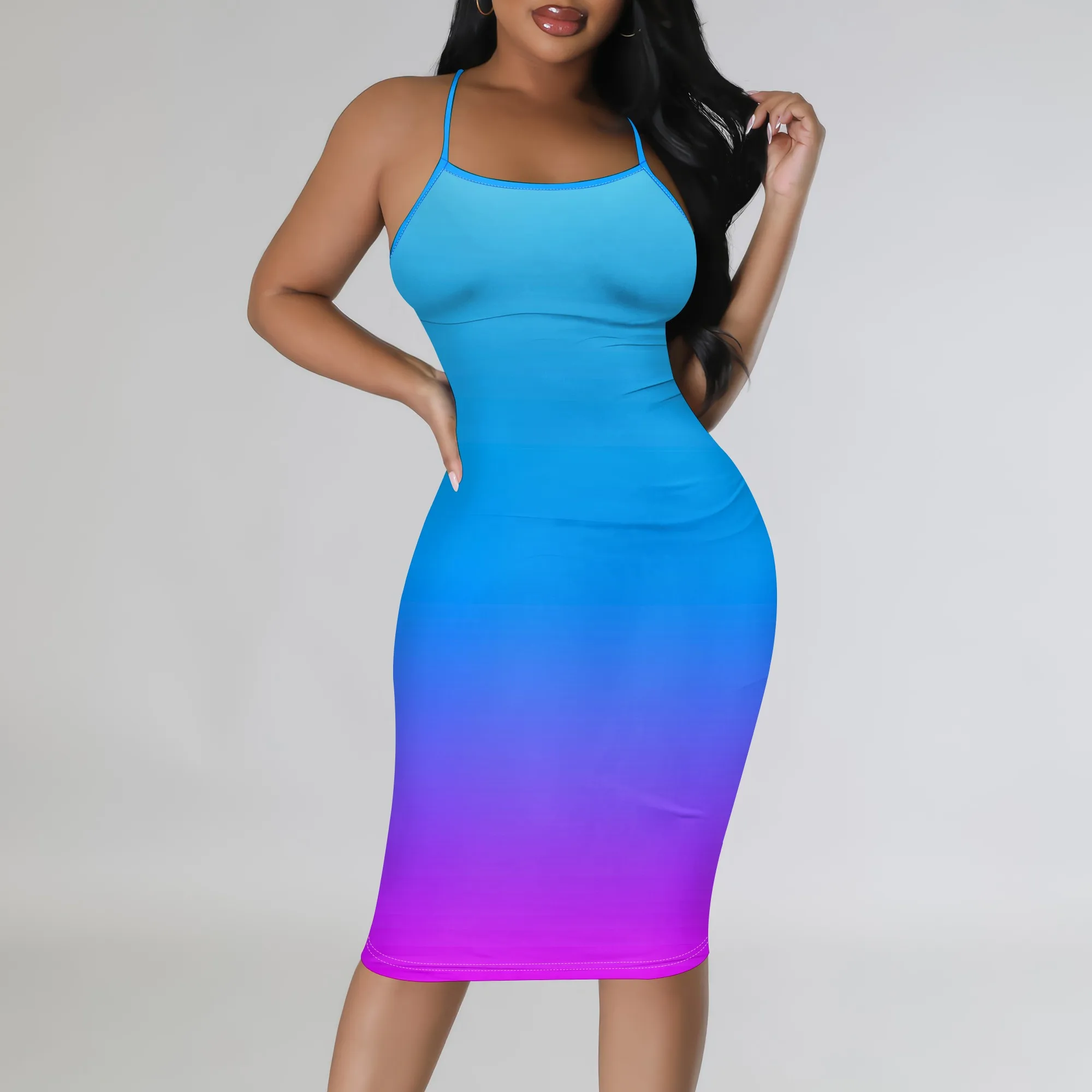 Women's Summer Boho Spaghetti Straps Bodycon Midi Dress Sexy Stretchy Ombre Print for Date Home Work Shopping
Women's Summer Boho Spaghetti Straps Bodycon Midi Dress Sexy Stretchy Ombre Print for Date Home Work Shopping