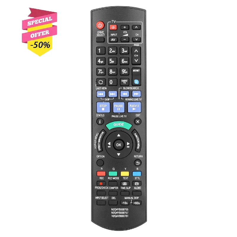 N2QAYB000755 Remote Control For Panasonic Blue-Ray Disc Recorder DMR-PWT520GL DMR-PWT530 DMRPWT520GL DMRPWT530 Replacement
N2QAYB000755 Remote Control For Panasonic Blue-Ray Disc Recorder DMR-PWT520GL DMR-PWT530 DMRPWT520GL DMRPWT530 Replacement