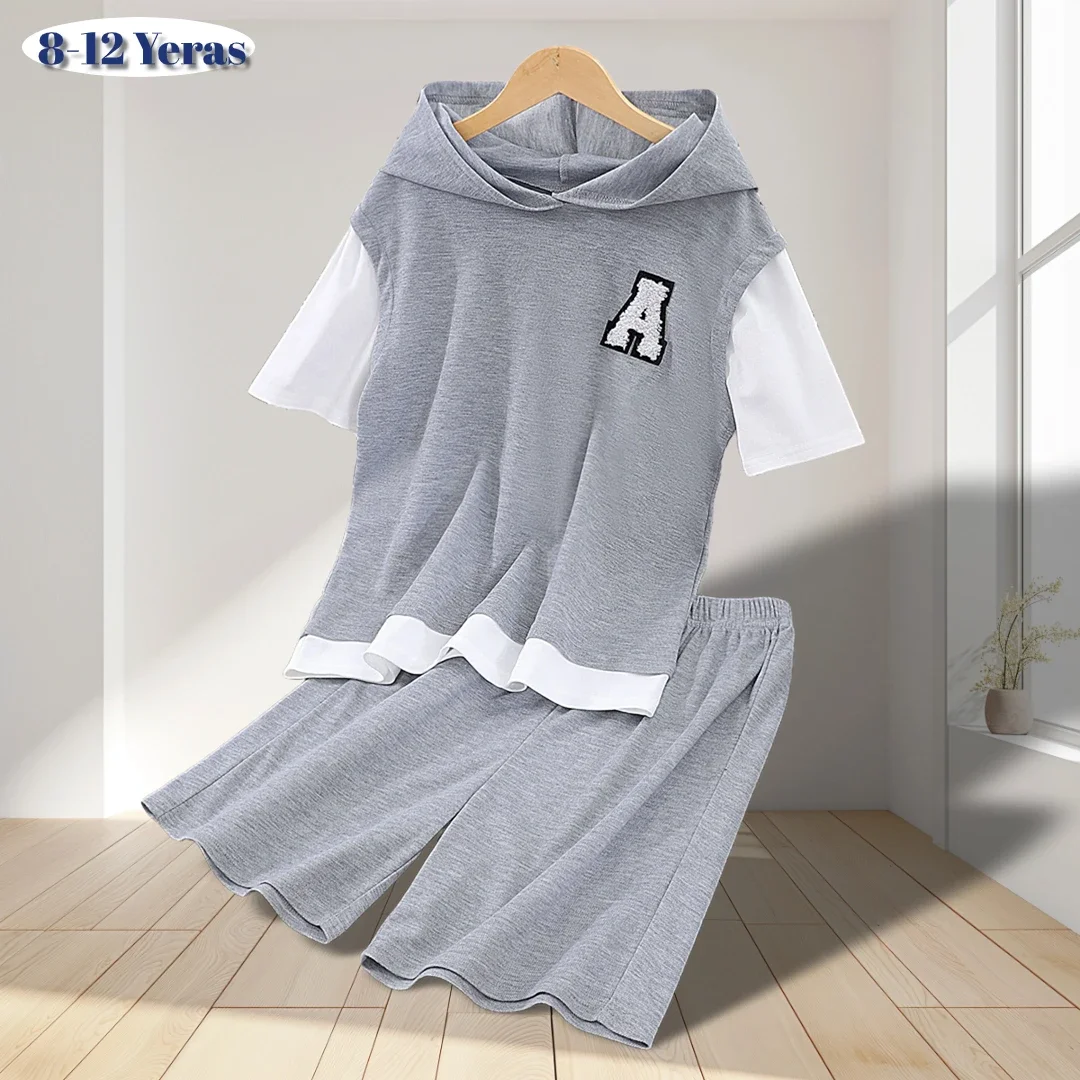 Kids 2 Pcs Clothing Set Teen Boys Hooded Top+Shorts 8-12Y Summer Korean Style Casual Fashion Splicing
Kids 2 Pcs Clothing Set Teen Boys Hooded Top+Shorts 8-12Y Summer Korean Style Casual Fashion Splicing