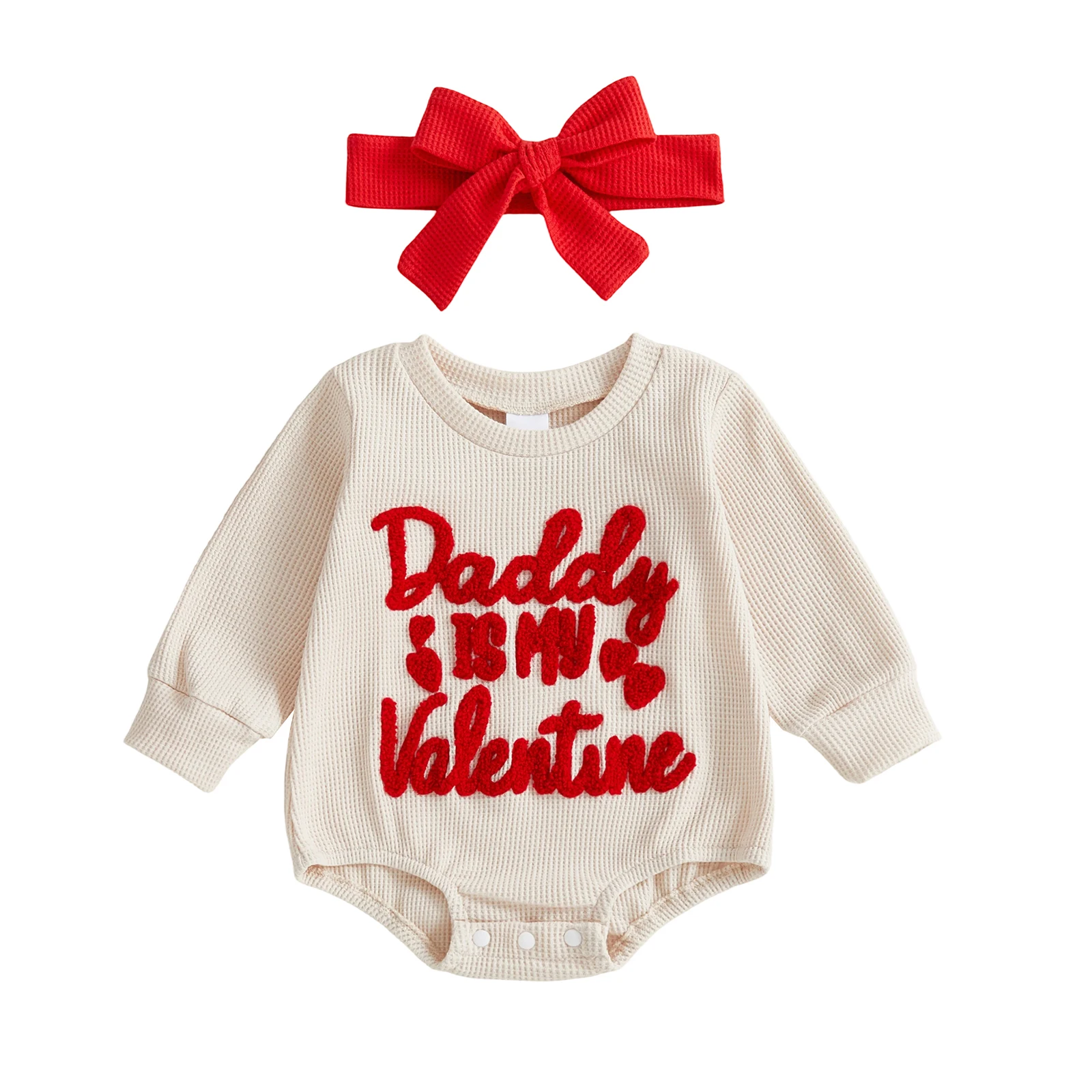 2Pcs Infant Girl Valentine s Outfit Long Sleeve Crew Neck Letters Embroidery Bubble Romper and Headband Set
2Pcs Infant Girl Valentine s Outfit Long Sleeve Crew Neck Letters Embroidery Bubble Romper and Headband Set