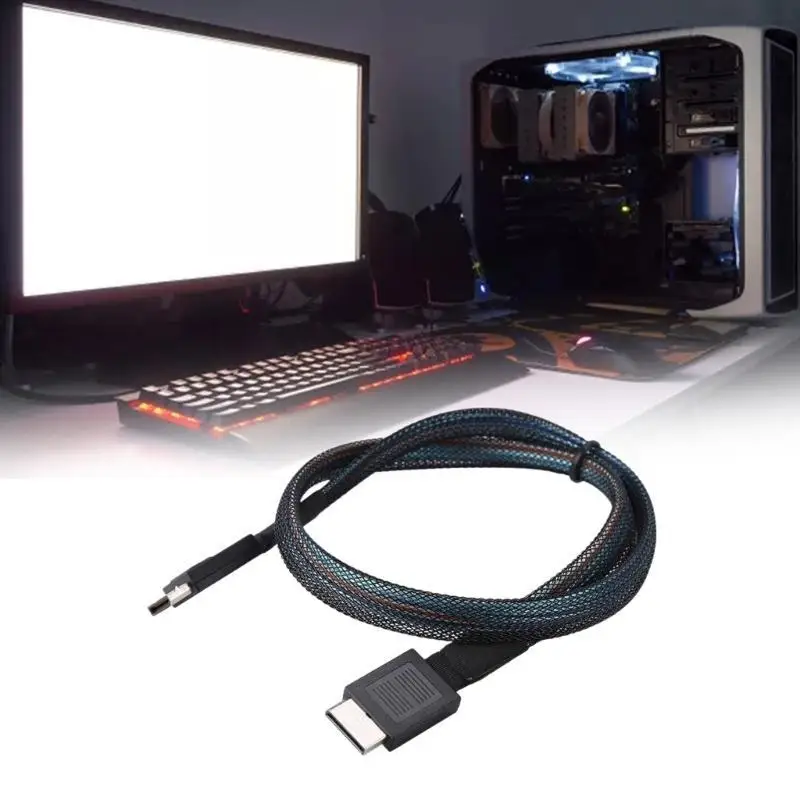 Y1UB Professional SFF 8611 PCIe Cable 50cm Length OCuLink SFF-8611 Male to SFF-8611 Male Connector Cord
Y1UB Professional SFF 8611 PCIe Cable 50cm Length OCuLink SFF-8611 Male to SFF-8611 Male Connector Cord