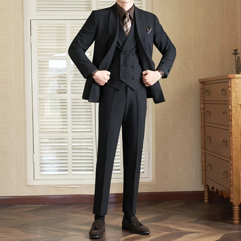 ST Cassy Dark Blue Elegant Man Suit 3 Pcs Set Modern Wedding Party Suits for Men Stylish Business Office Suit
ST Cassy Dark Blue Elegant Man Suit 3 Pcs Set Modern Wedding Party Suits for Men Stylish Business Office Suit