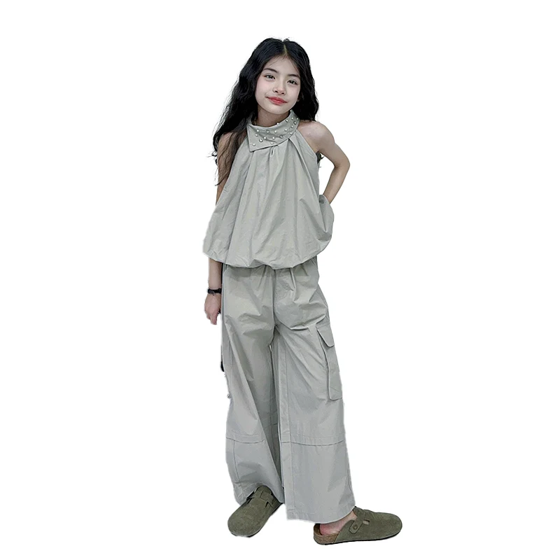 Kids High Fashion Halter Neck Top and Bottom Clothes Set For Girls Summer Cargo Clothing Set Child Balletcore Outfit Suit 7-16 Y
Kids High Fashion Halter Neck Top and Bottom Clothes Set For Girls Summer Cargo Clothing Set Child Balletcore Outfit Suit 7-16 Y