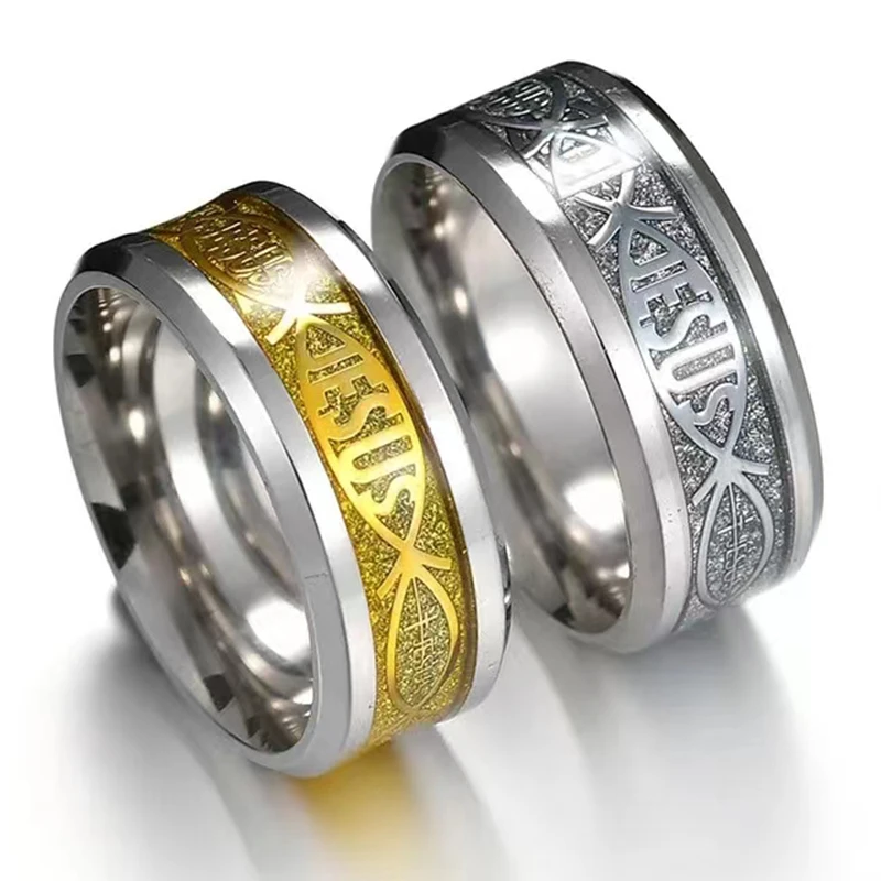 Jesus Letter 316L Stainless Steel Ring For Religious Christian Men Women Gift Jewelry Serenity Male Bible Cross Ring Wholesale
Jesus Letter 316L Stainless Steel Ring For Religious Christian Men Women Gift Jewelry Serenity Male Bible Cross Ring Wholesale
