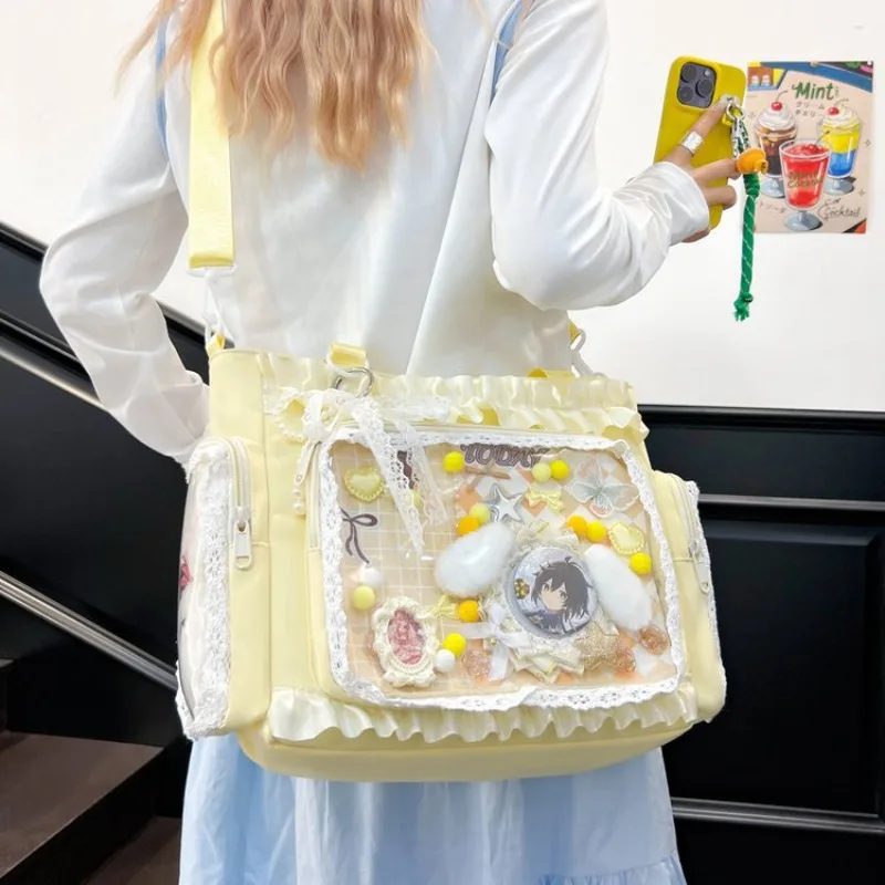 HAEX Lolita Lace Women Ita Bags 2025 Designer Subculture DIY Anime Badge Tote Bolso Mujer Dopamine Ruffle Crossbody Shoulder Bag
HAEX Lolita Lace Women Ita Bags 2025 Designer Subculture DIY Anime Badge Tote Bolso Mujer Dopamine Ruffle Crossbody Shoulder Bag