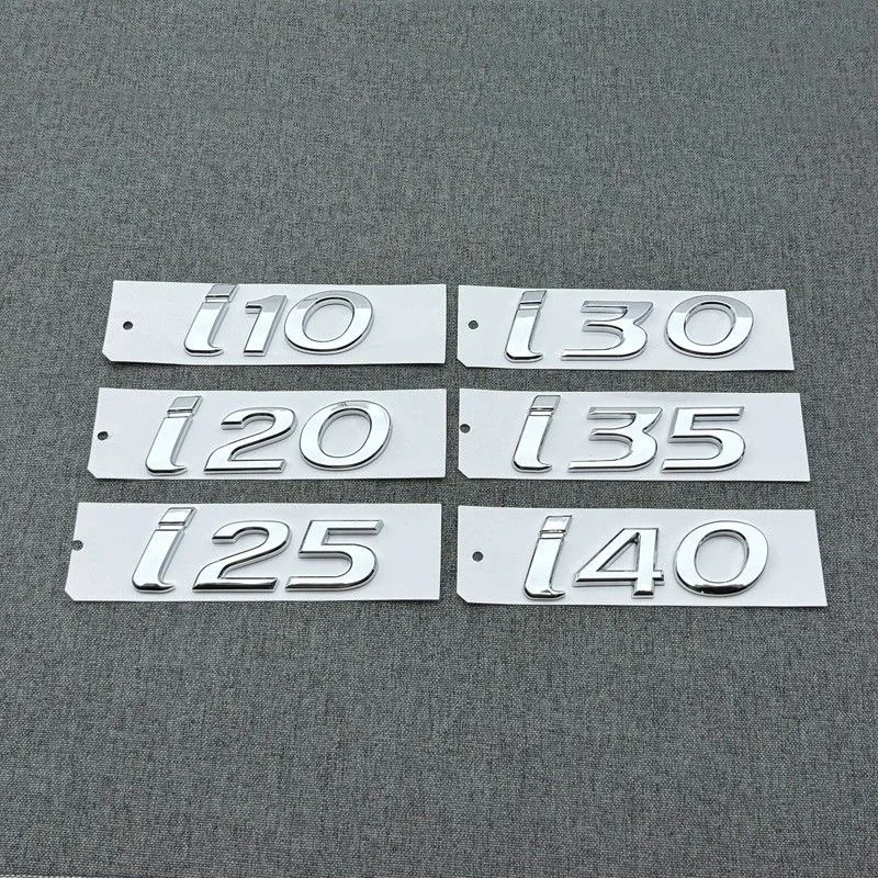 Black/Silver i10 i20 i25 i30 i35 i40 Car Letter Emblem, Self-Adhesive ABS Plastic Trunk Badge, Waterproof Replacement Decal for
Black/Silver i10 i20 i25 i30 i35 i40 Car Letter Emblem, Self-Adhesive ABS Plastic Trunk Badge, Waterproof Replacement Decal for
