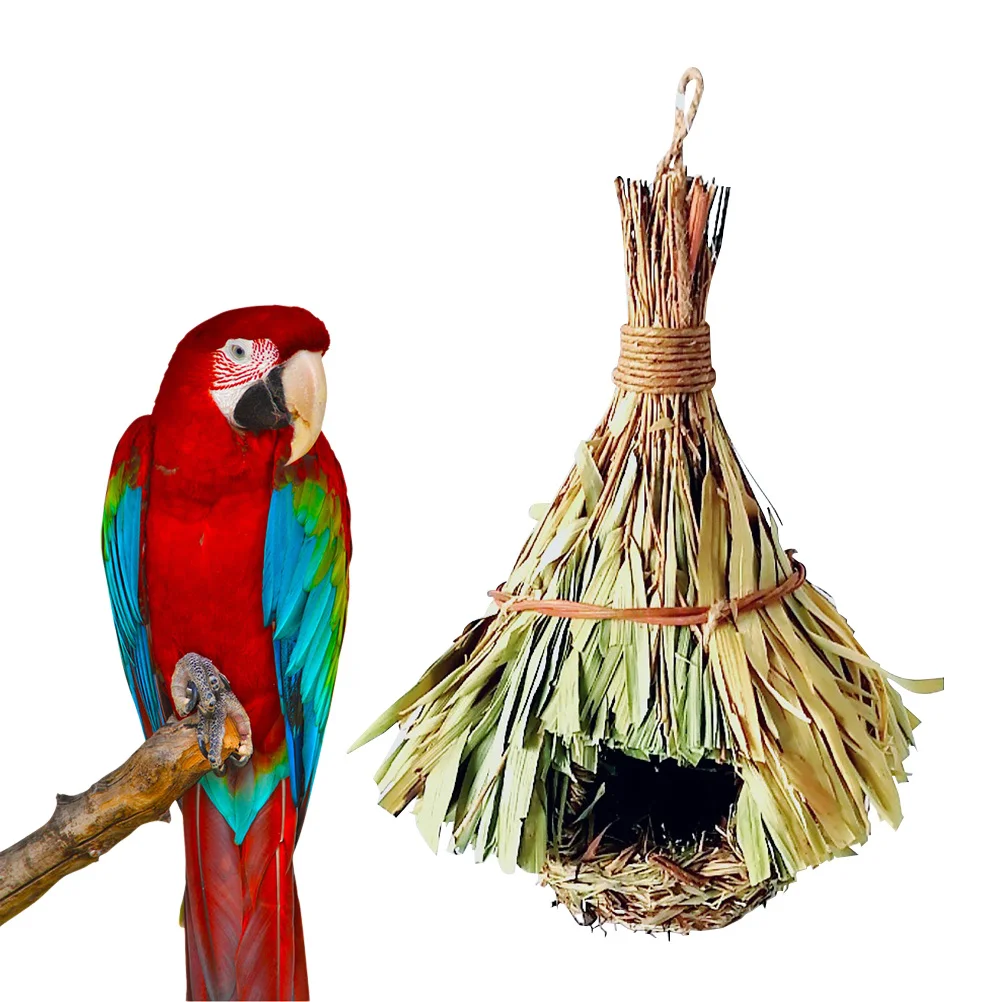 Bamboo Leaves Bird Nest Handcrafted Grass Weaving Hanging Nest for Canary Parrot Lark Yellowbird Birds Accessories
Bamboo Leaves Bird Nest Handcrafted Grass Weaving Hanging Nest for Canary Parrot Lark Yellowbird Birds Accessories