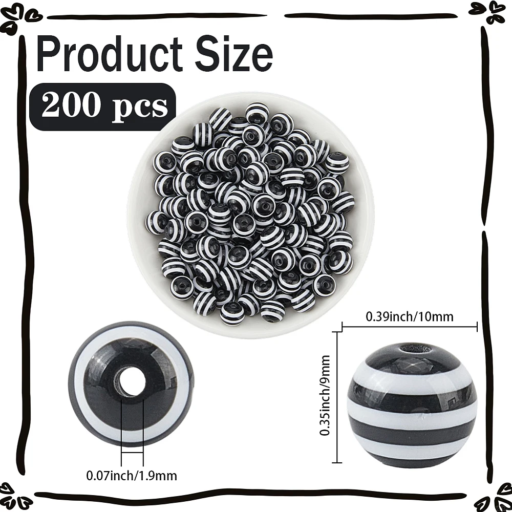 200Pcs Round Striped Resin Beads Black 10x9mm Hole: 1.8~2mm
200Pcs Round Striped Resin Beads Black 10x9mm Hole: 1.8~2mm
