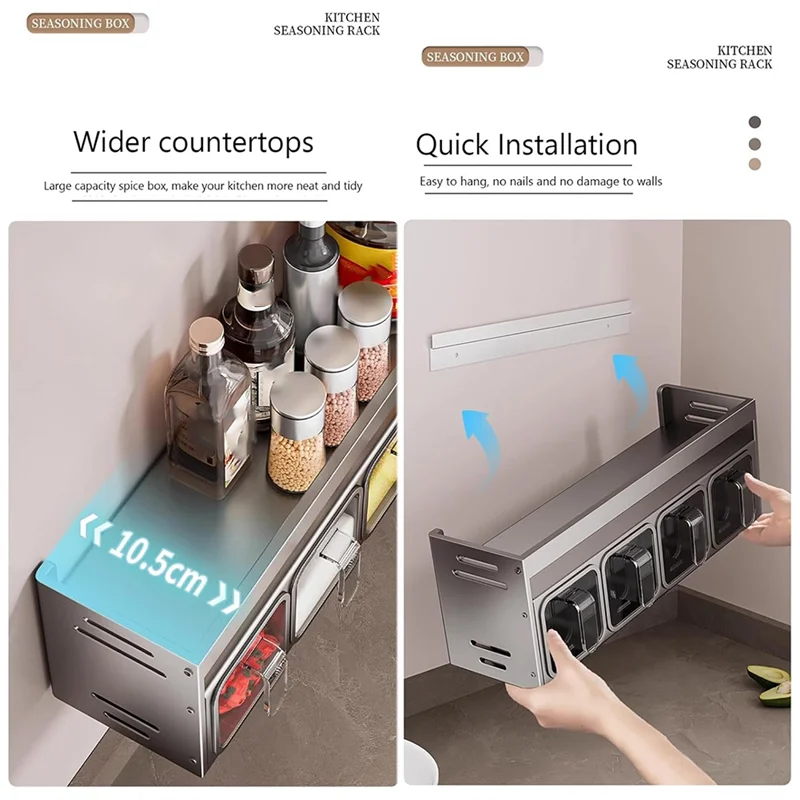 AONEQ-Spice Rack Organizer Wall Mounted Spice Organizer For Countertop For Kitchen Seasoning B
AONEQ-Spice Rack Organizer Wall Mounted Spice Organizer For Countertop For Kitchen Seasoning B