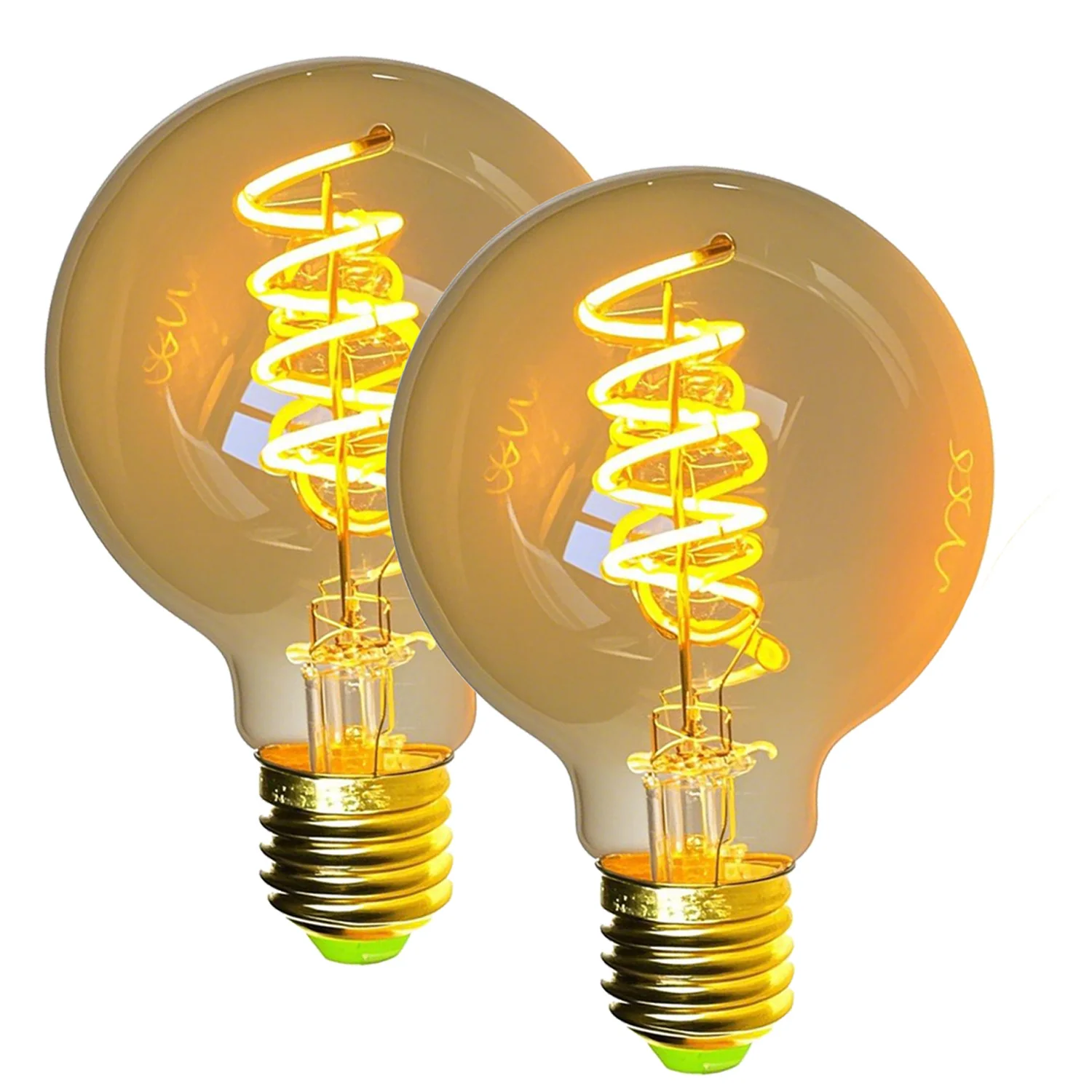 TIANFAN G80 Edison LED Bulb 2-Pack, 4W (25W Eq), 2000K Warm Light, Dimmable, E27 Base, Spiral Filament, Amber Glass, 220V
TIANFAN G80 Edison LED Bulb 2-Pack, 4W (25W Eq), 2000K Warm Light, Dimmable, E27 Base, Spiral Filament, Amber Glass, 220V