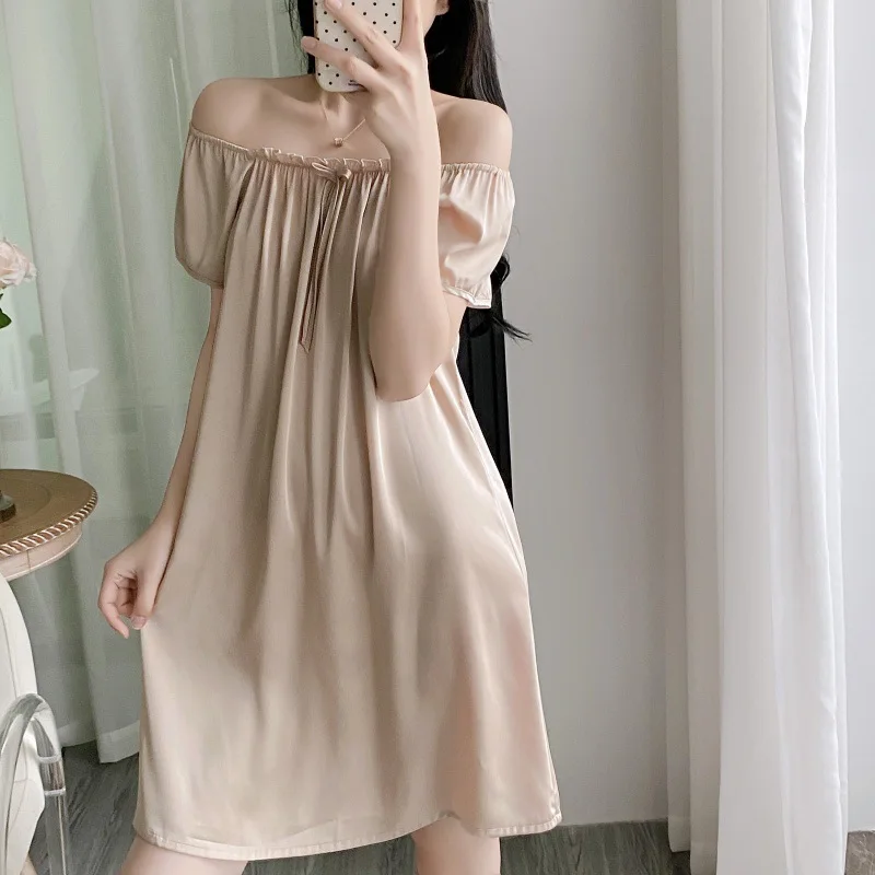 Ice Silk Nightgown Women Nightdress Short Sleeve Nightgowns Sweet Casual Sleepwear Pijamas Sleepdress
Ice Silk Nightgown Women Nightdress Short Sleeve Nightgowns Sweet Casual Sleepwear Pijamas Sleepdress