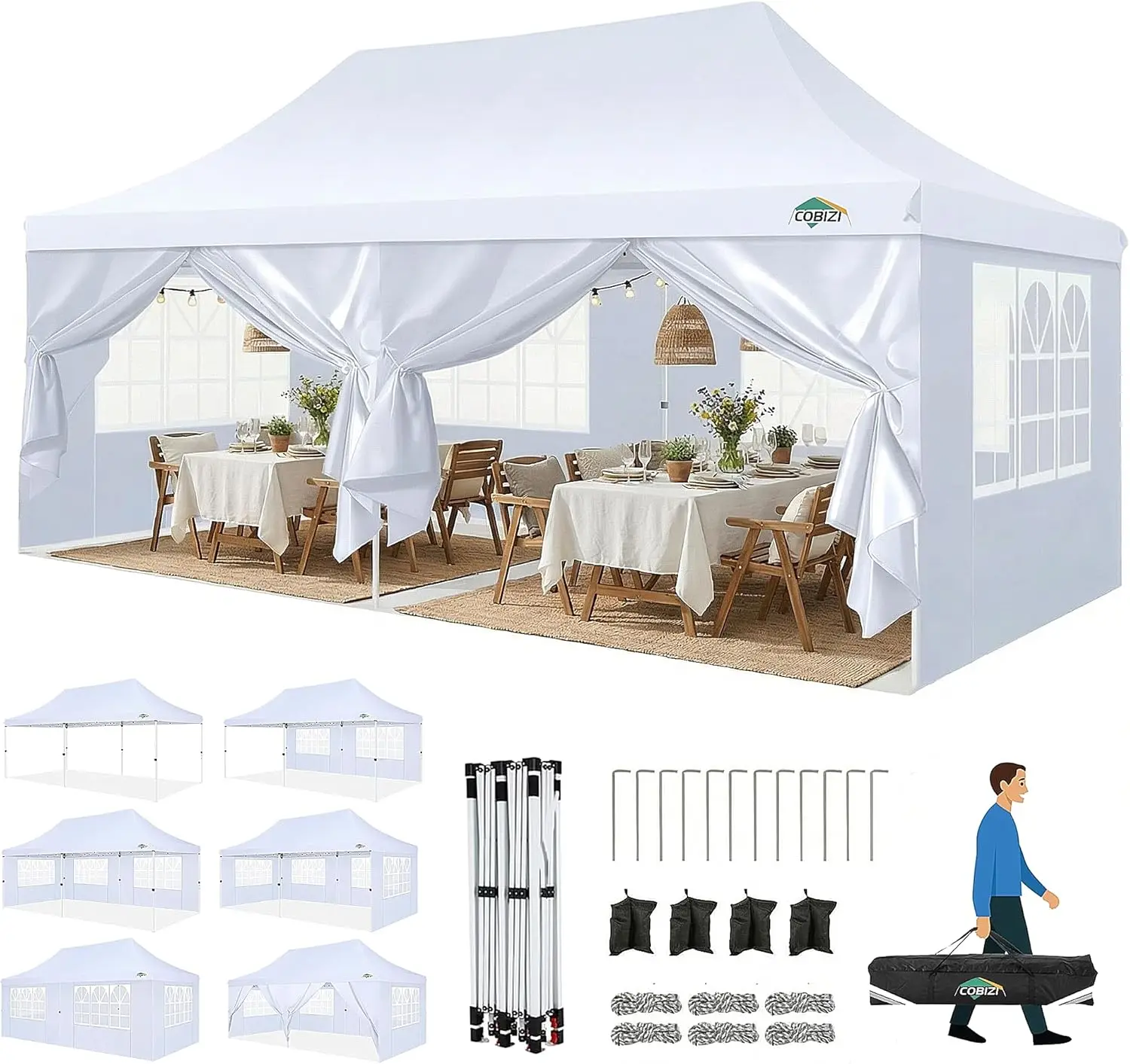 Canopy 10x20 Pop Up Canopy Tent with Sidewalls, Waterproof Commercial Canopy Ez Outdoor Instant Gazebo UV Protection 50+ Even
Canopy 10x20 Pop Up Canopy Tent with Sidewalls, Waterproof Commercial Canopy Ez Outdoor Instant Gazebo UV Protection 50+ Even
