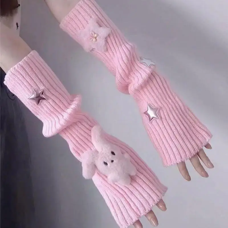 Y2k Harajuku Rabbit Star Sleeve Cover Women's Knit Arm Sleeve Warmers Elbow Length Mittens Long Sleeve Gothic Fingerless Gloves
Y2k Harajuku Rabbit Star Sleeve Cover Women's Knit Arm Sleeve Warmers Elbow Length Mittens Long Sleeve Gothic Fingerless Gloves