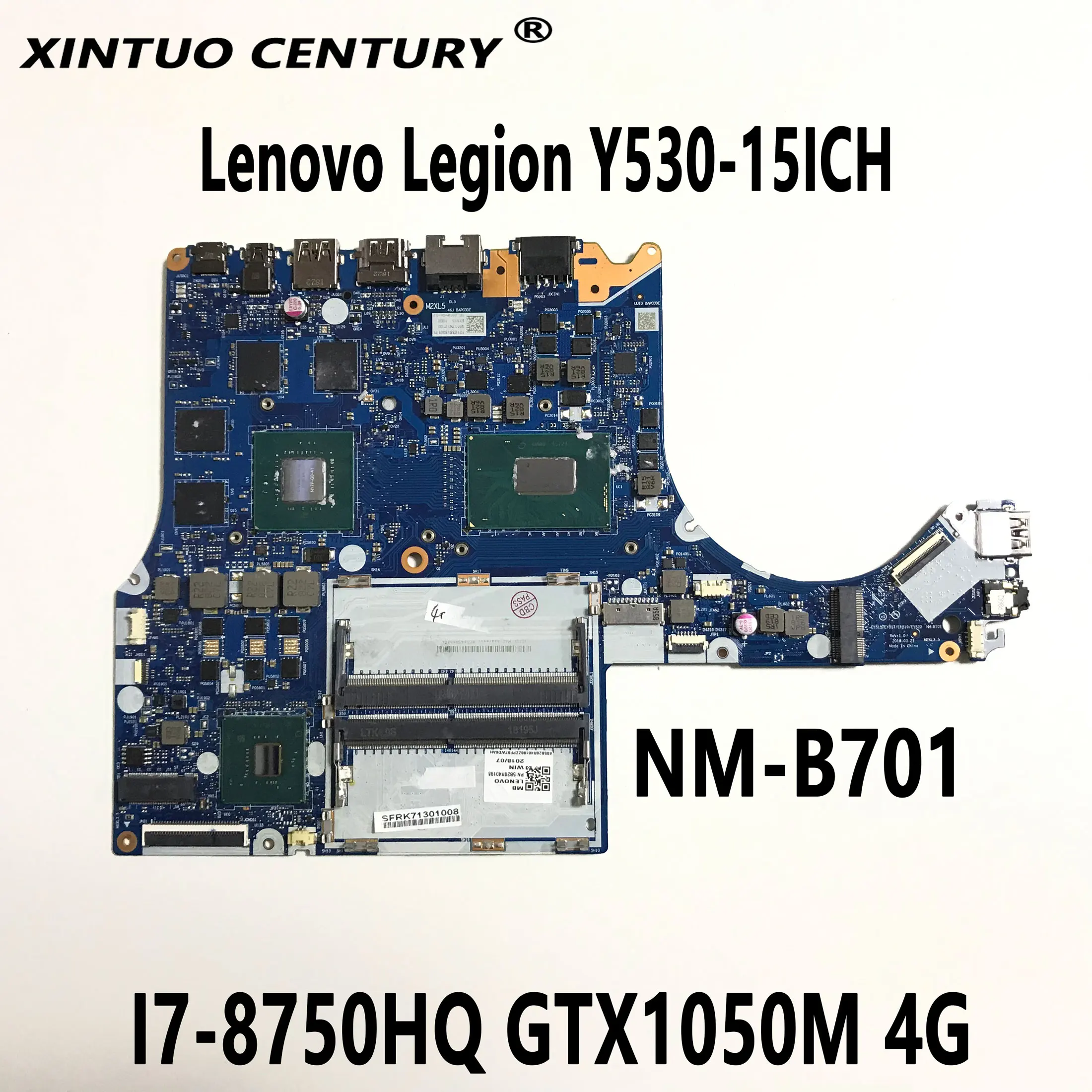 NM-B701 for Lenovo Legion Y530-15ICH laptop motherboard EY515 EY517 EY519 EY520 motherboard I7-8750HQ GTX1050M 4GB 100% Tested
NM-B701 for Lenovo Legion Y530-15ICH laptop motherboard EY515 EY517 EY519 EY520 motherboard I7-8750HQ GTX1050M 4GB 100% Tested