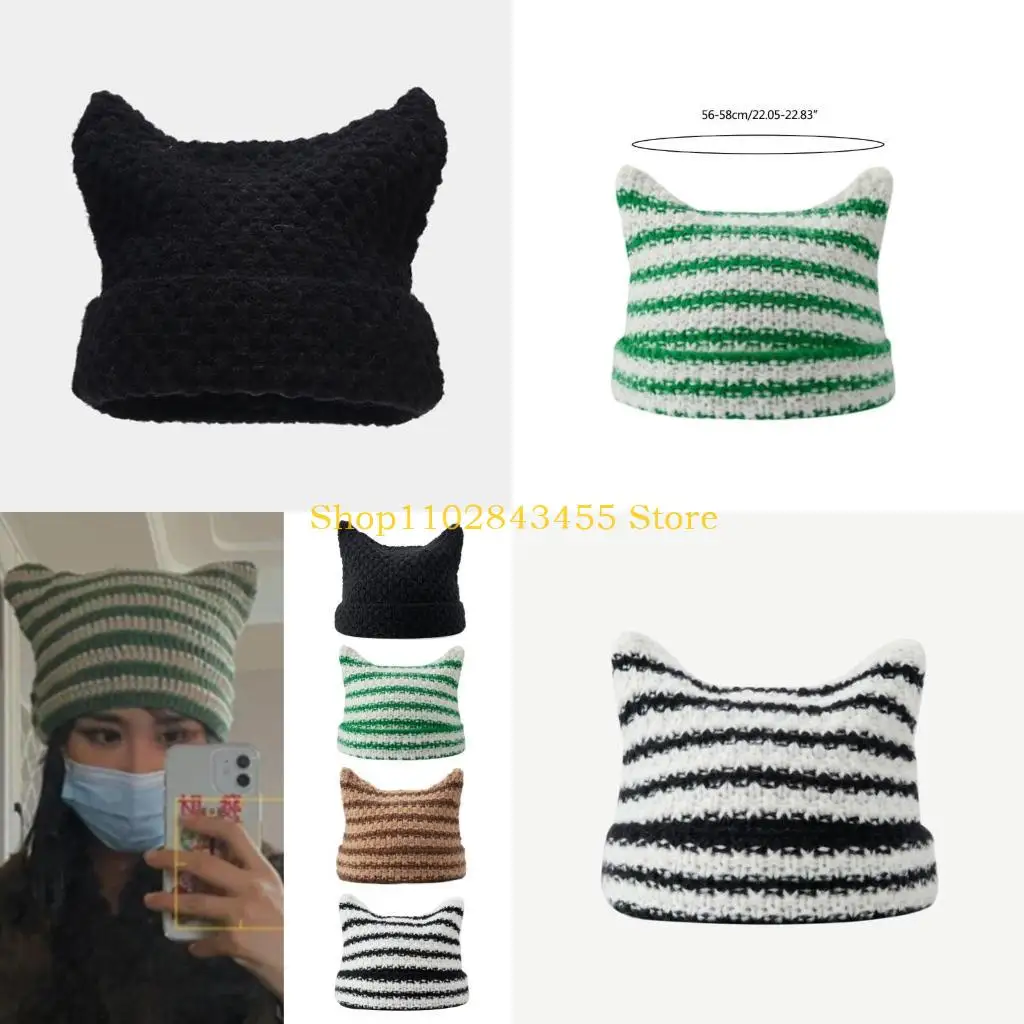 49MC Little Devil Hat Devil Horn Hat Crochet Beanie Cat Ear Beanie Striped Knit Hat Crochet Knitted Hat Skullies Beanie
49MC Little Devil Hat Devil Horn Hat Crochet Beanie Cat Ear Beanie Striped Knit Hat Crochet Knitted Hat Skullies Beanie
