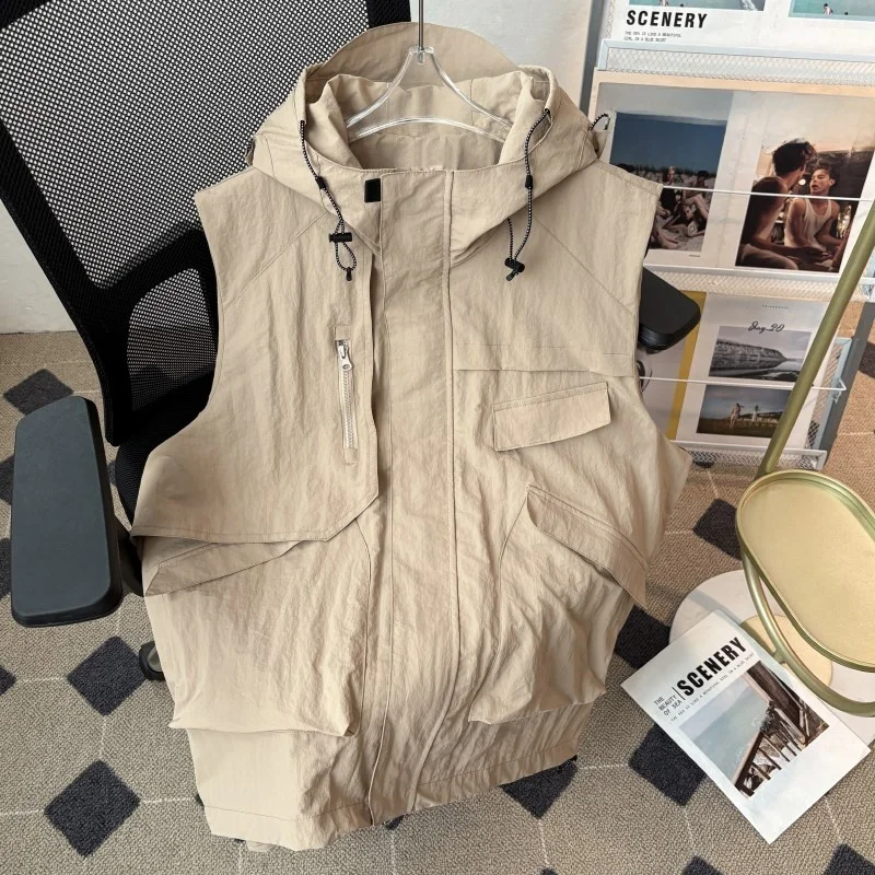 Многофункциональный жилет с капюшоном для мужчин, повседневный свободный крой, рабочая одежда, модный летний верхний слой
Многофункциональный жилет с капюшоном для мужчин, повседневный свободный крой, рабочая одежда, модный летний верхний слой