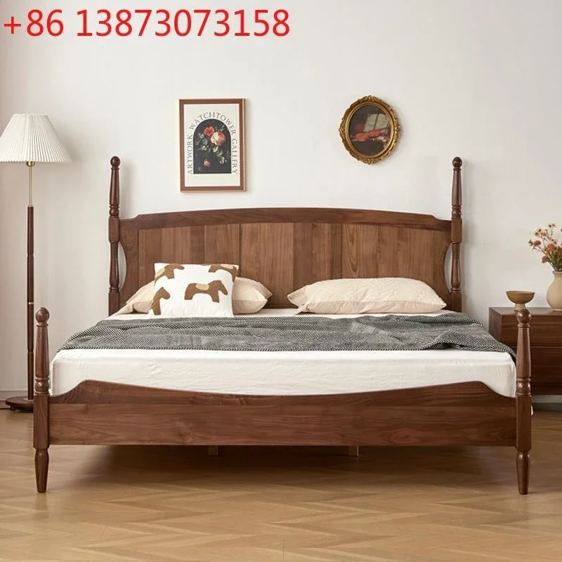 Nordic retro solid wood Modern simple black walnut double Japanese log cherry master bedroom Waner bed
Nordic retro solid wood Modern simple black walnut double Japanese log cherry master bedroom Waner bed