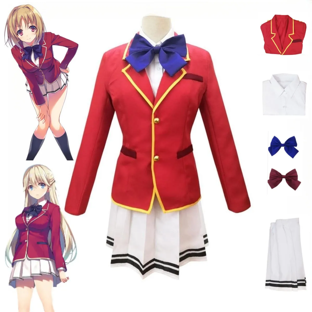 Classroom of the Elite Horikita Suzune Cosplay Costume Wig Kushida Kikyou Cosplay Uniform School JK Skirts Red White Suit Girls
Classroom of the Elite Horikita Suzune Cosplay Costume Wig Kushida Kikyou Cosplay Uniform School JK Skirts Red White Suit Girls