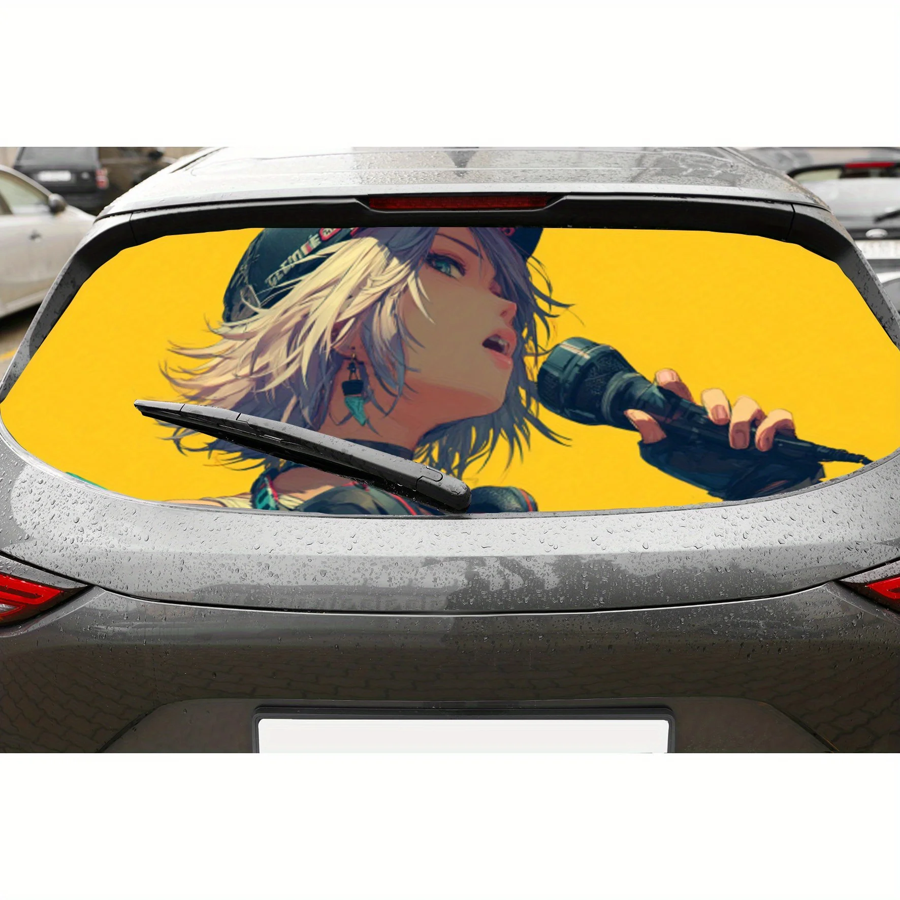 Artistic lively anime girl with music Car rear windshield stickers, truck window perspective perforated rear - window vinyl deca 
Artistic lively anime girl with music Car rear windshield stickers, truck window perspective perforated rear - window vinyl deca
