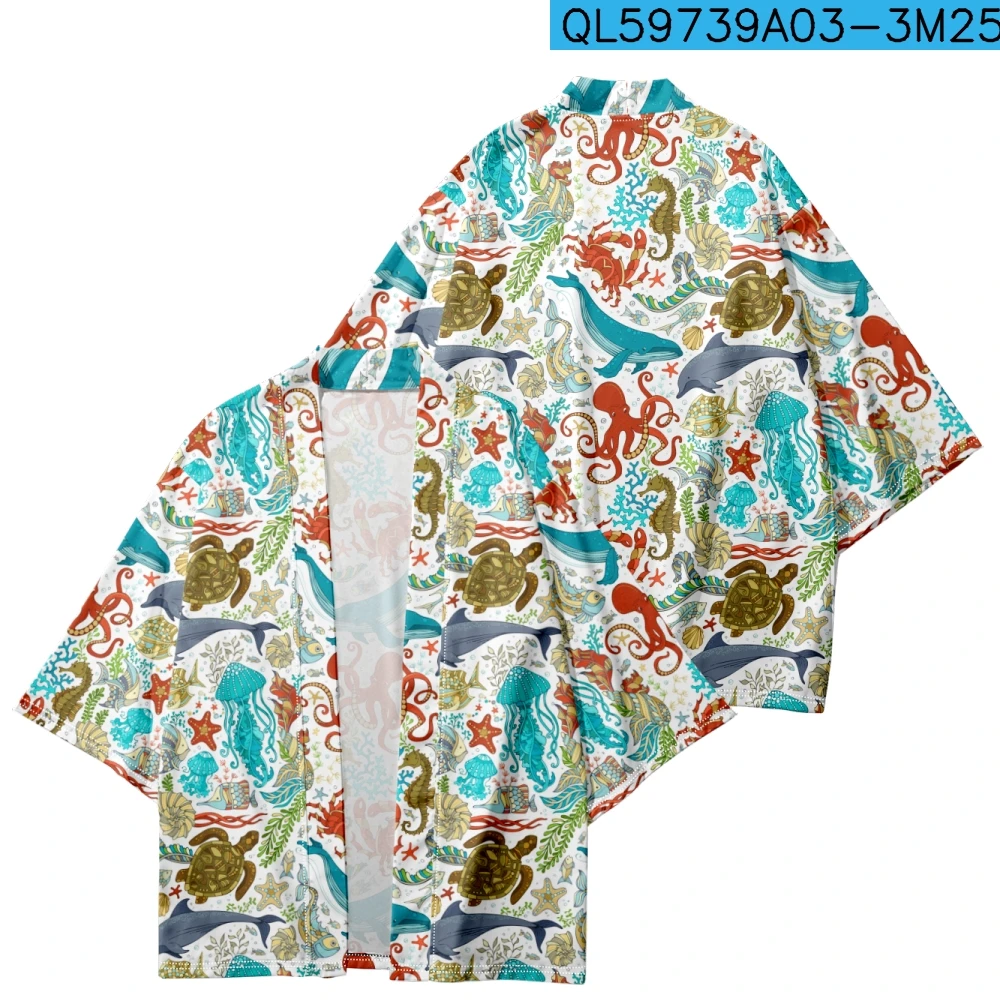 Japanese Traditional Kimono Sea Animals Print Vintage Cardigan Tops Samurai Yukata Male Female Streetwear Cosplay Haori
Japanese Traditional Kimono Sea Animals Print Vintage Cardigan Tops Samurai Yukata Male Female Streetwear Cosplay Haori