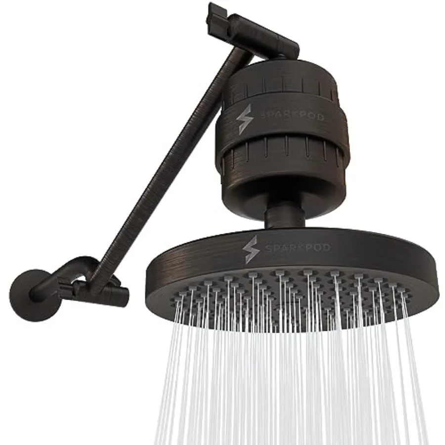 High Pressure Rain Shower Head for bathroom use, brass with oil-rubbed bronze finish, 6-inch diameter, 23-stage filter capsule,
High Pressure Rain Shower Head for bathroom use, brass with oil-rubbed bronze finish, 6-inch diameter, 23-stage filter capsule,