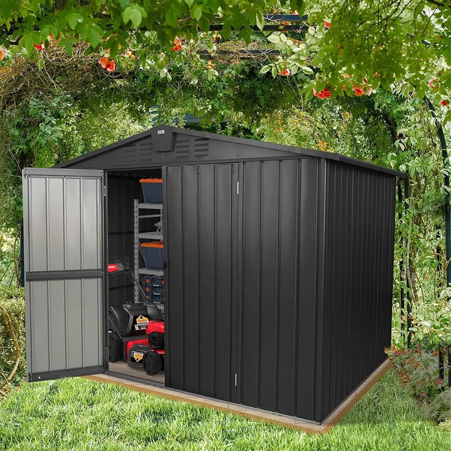 Outdoor Storage Shed 8.2'x 6.2' Large Galvanized Steel Garden Shed Outdoor Storage Cabinet Metal Utility Tool, Customized
Outdoor Storage Shed 8.2'x 6.2' Large Galvanized Steel Garden Shed Outdoor Storage Cabinet Metal Utility Tool, Customized