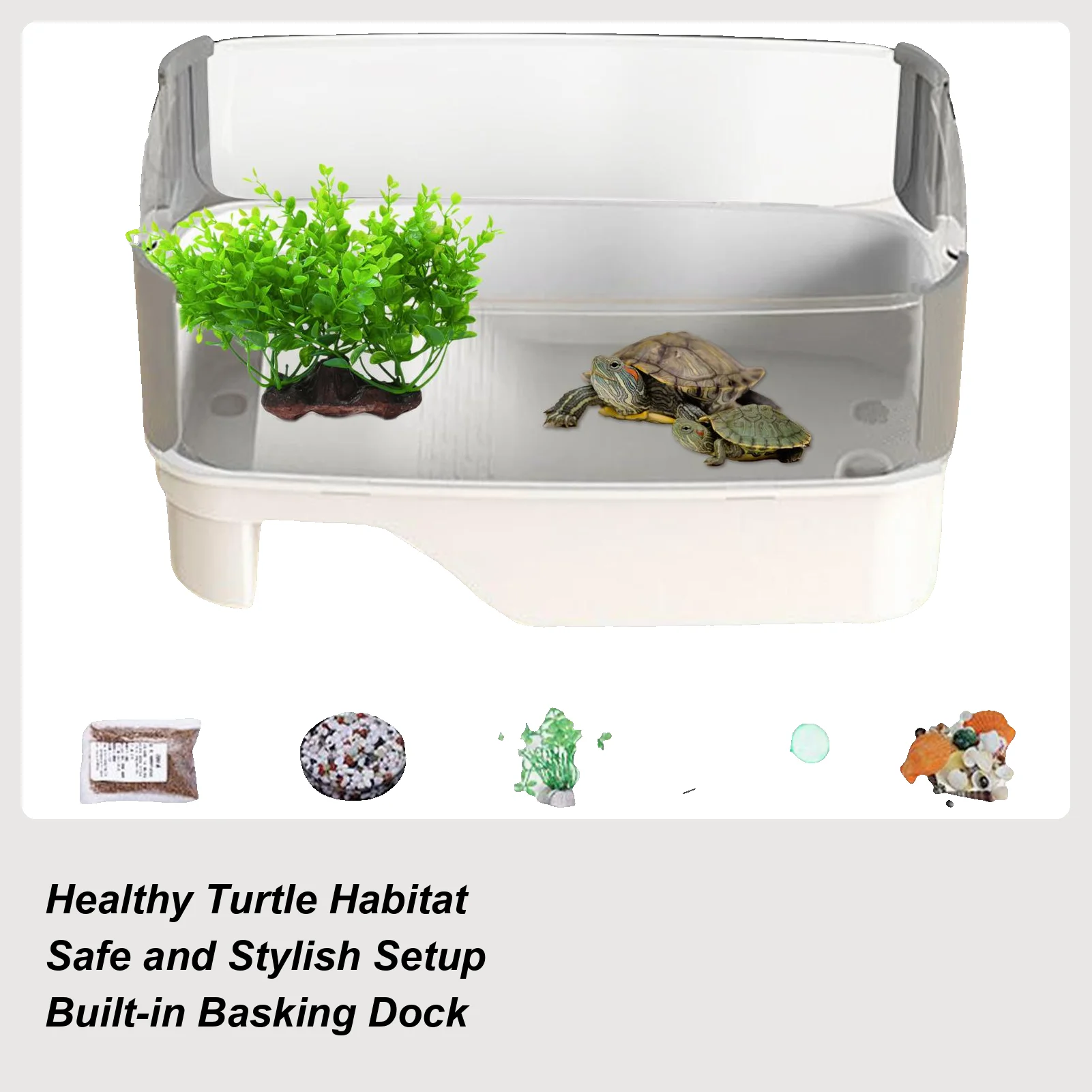 Комплект черепахи, большой декоративный слайдер для рептилий с красными ушками, черепаховый резервуар для гостиной, двора, дома, квартиры, балкона, любителей домашних животных
Комплект черепахи, большой декоративный слайдер для рептилий с красными ушками, черепаховый резервуар для гостиной, двора, дома, квартиры, балкона, любителей домашних животных