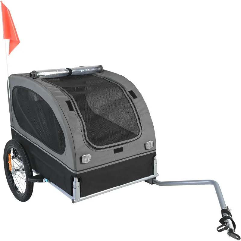 88 lbs Dog Bike Trailer Pet Cart Bicycle Carrier with Wheels Coupler Reflectors Flag Collapsible to Store for Dogs
88 lbs Dog Bike Trailer Pet Cart Bicycle Carrier with Wheels Coupler Reflectors Flag Collapsible to Store for Dogs